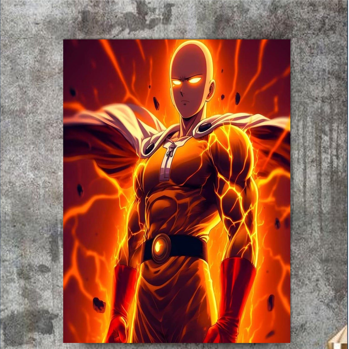 Saitama-One Punch Man 👊- HD Metal Print